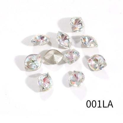 10*12mm Colored Eye Shape Crystall Diamond Charm Shiny Glass Rhinestone for Clothing Jewelry Making Accessories