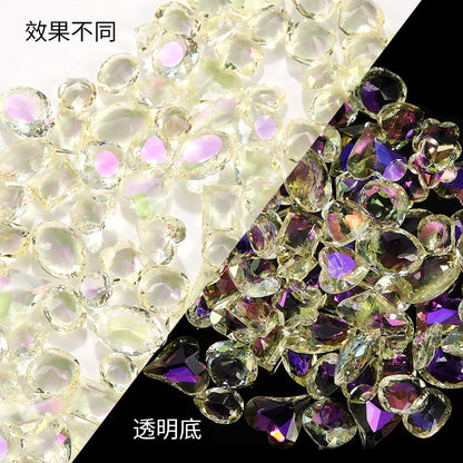 Nail Rhinestone 10pcs Glass Products Transparent Goose Down Yellow Series Crystal Mobile Phone Stick Rhinestone Diy Accessories