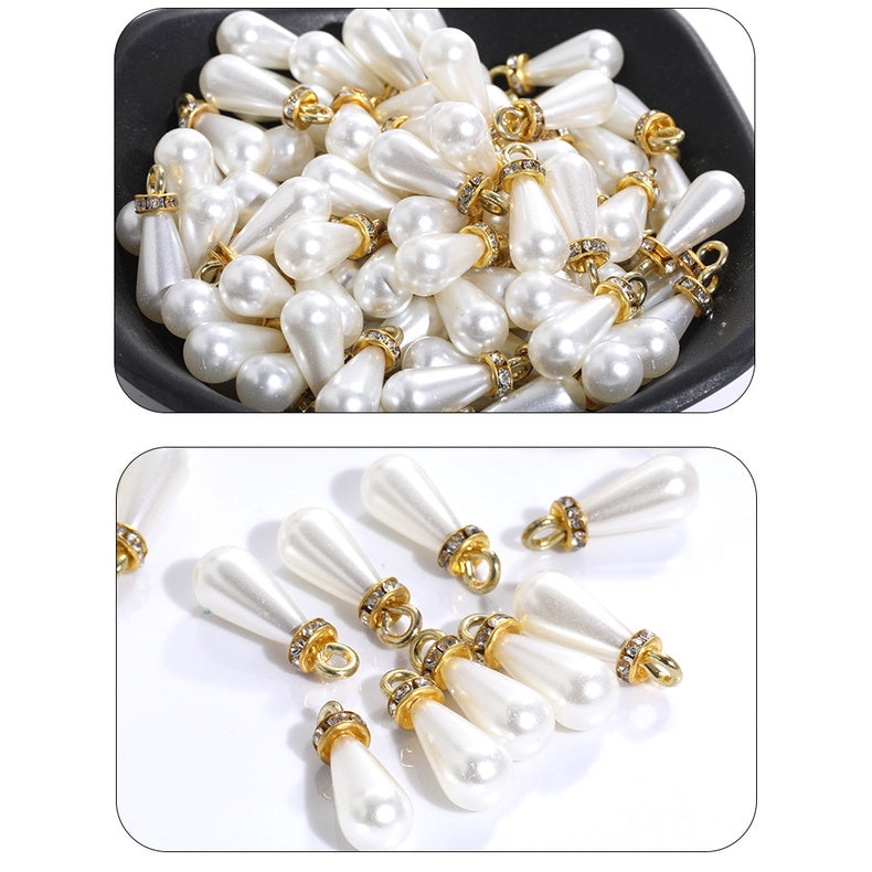 ABS Drop High Shine Pearl Hanging Diamond Earrings Accessories Diy Necklace String Chain Accessories