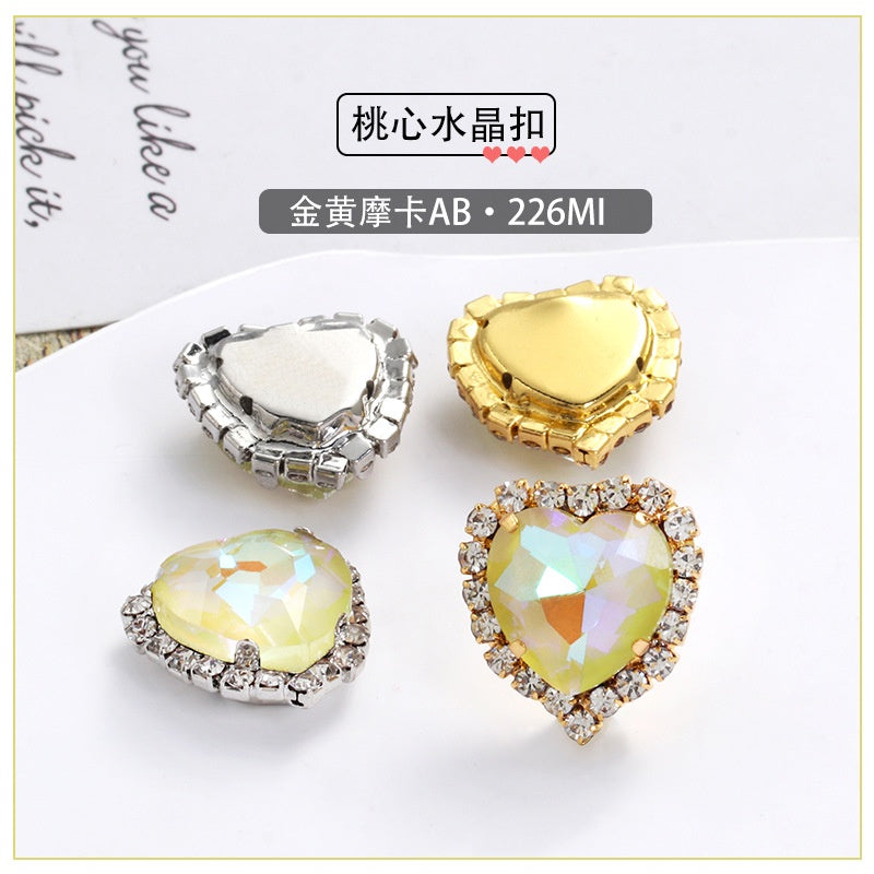 Love Mocha AB Crystal Buckle Glass Claw Rhinestones Girth Edge Hand Seam Drill Diy Clothing Accessories Material