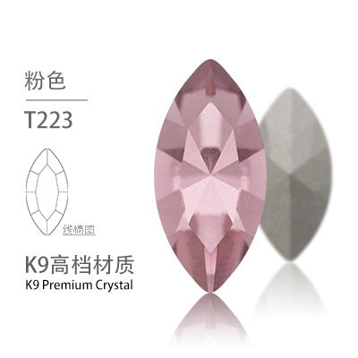 5*10mm/10pcs K9 Horse Eye Pointed Bottom Rhinestone Unusual Type Special Rhinestone Diy Ornament Accessories Pointed Bottom Rhinestone Nail Paste Rhinestone Decorative Accessories