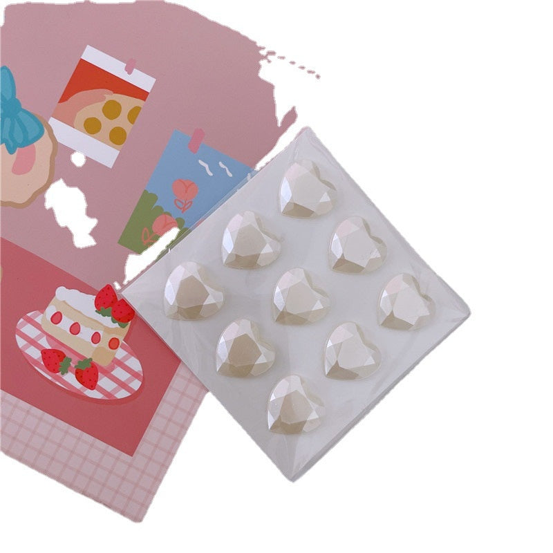 Shiny Love Heart Laser Acrylic Diamond Stickers Mobile Phone Case Hand Tent DIY Crystal Decorative Stickers