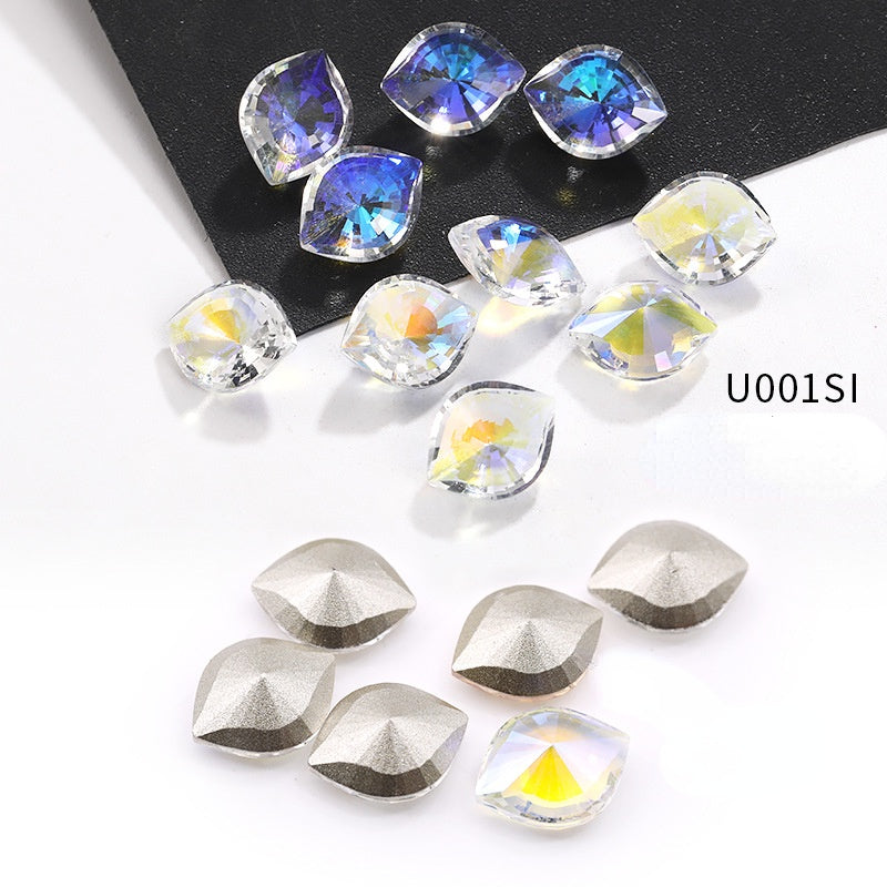 10*12mm Colored Eye Shape Crystall Diamond Charm Shiny Glass Rhinestone for Clothing Jewelry Making Accessories