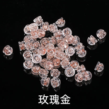Diy Ear Ornament Accessories 10pcs Transparent Plastic Silicone Anti-slip Anti-fall Hamburger Ear Blocking Cap Ornament Material Accessories