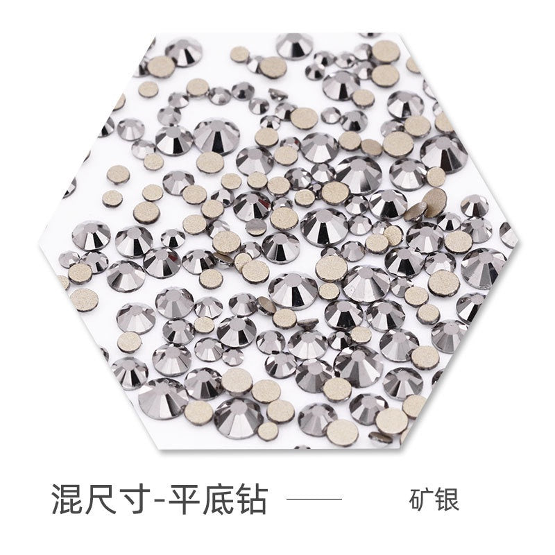 Size Size Mixed Nail Rhinestone International Trade A Flat Glass Crystal Mobile Phone Diy Stick Rhinestone Violent Bear Stick
