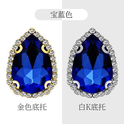 10×14mm 10pcs Water Drop Claw Rhinestones Crystal Buckle Claw Rhinestones Girdle Edge Claw Chain Diy Headdress Hair Accessories Footwear Clothing Accessories