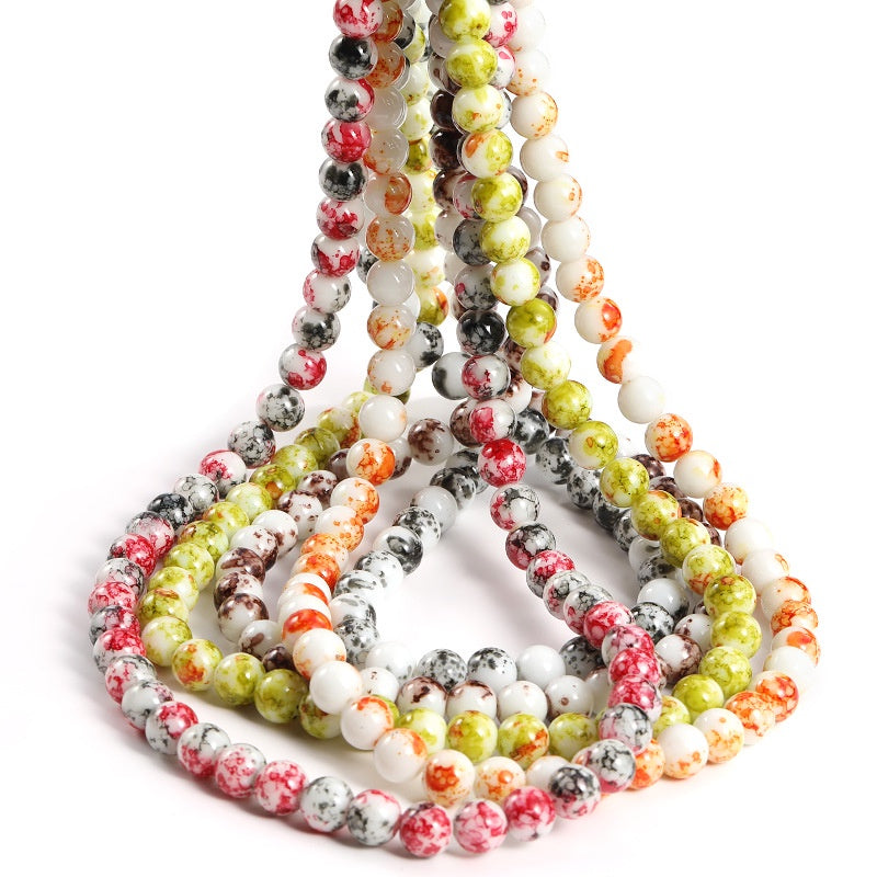10mm Ceramics Round Beads Perforated Bead Necklace Bracelet Accessories for DIY Jewelry Making