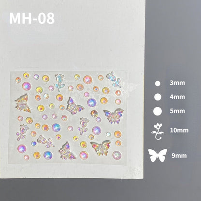 Butterfly Rhinestone Tear Eye Paste Pearl Glue Eyebrow Paste Eye Paste Forehead Face Paste Rhinestone Resin Gem Nail DIY