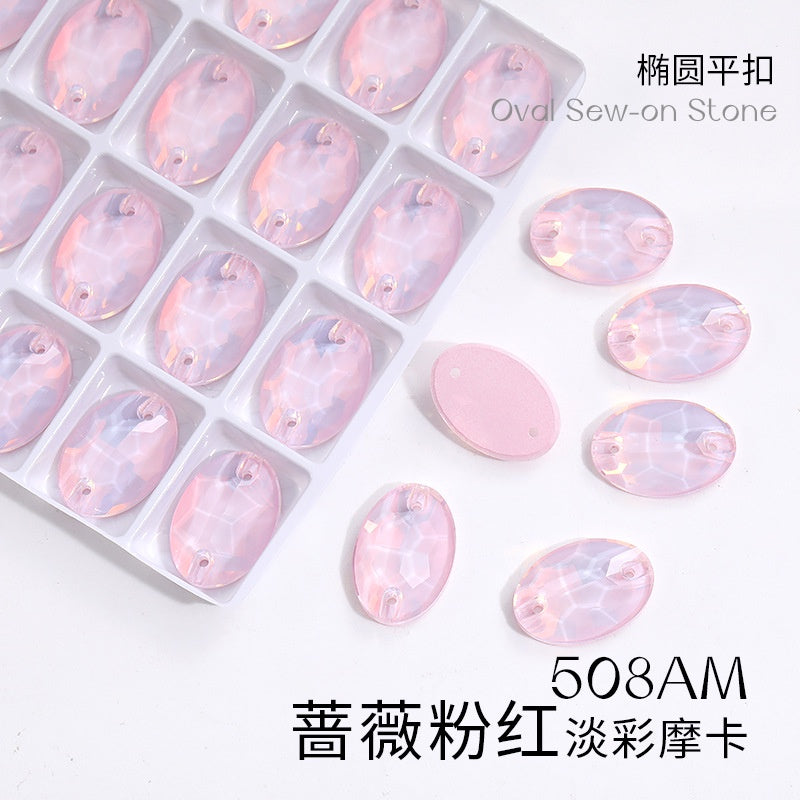 Crystal 7*10/10*14mm High-end Button Flat Oval Mocha Handmade Clothes Accessories