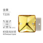 10pcs Flat Hand Stitched Crystal Square Flat Button Glass Double Hole Rhinestone