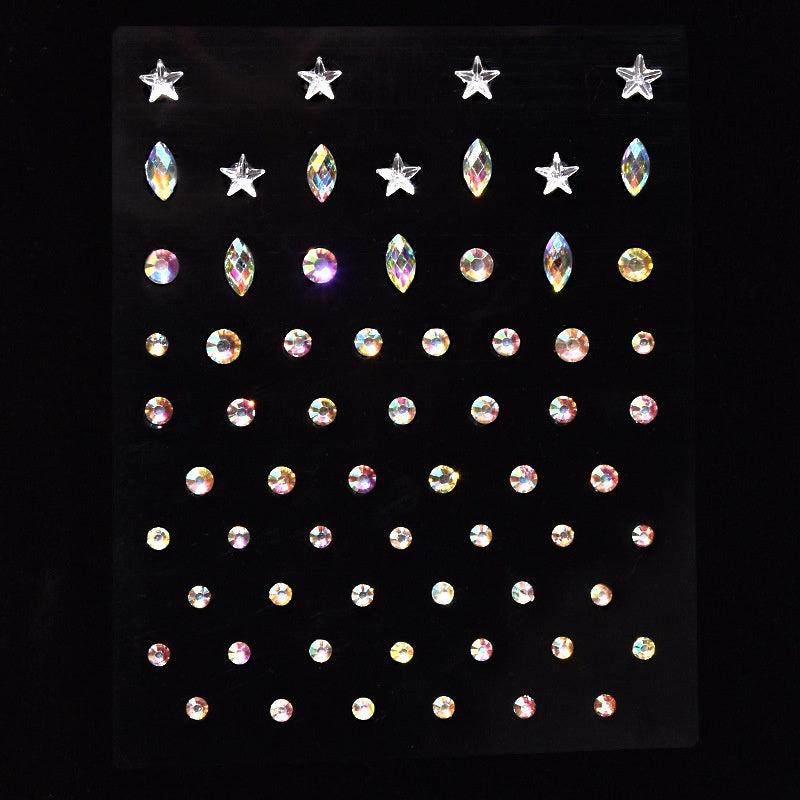 Colorful Super Shiny Rhinestone Stickers for Masquerade Parties DIY Makeup Kit