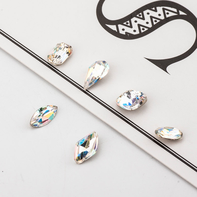 20PCS Multi-shape Crystal Glass Rhinestones Nail Art Rhinestones Ornament Dazzle Rhinestone Nail Paste Rhinestones Diy Ornament Accessory Material