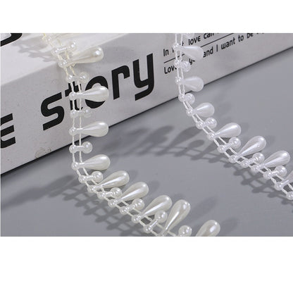 Drop Pearl Chain Lace Accessories Headdress Decorative Beaded Accessories Connected Beaded Handmade DIY Clothing