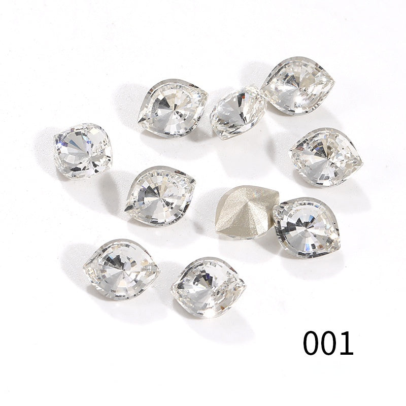10*12mm Colored Eye Shape Crystall Diamond Charm Shiny Glass Rhinestone for Clothing Jewelry Making Accessories