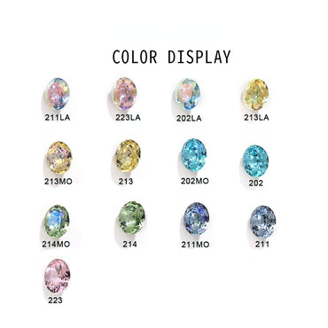 Candy Color 8*10/10*14mm Transparent Oval Crystal Nest Surface K9 Rhinestone Costume Jewelry Production