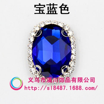 10pcs 8*10mm Oval Shape Crystal Rhinestone with Gold/Sliver Bottom for DIY Clothing Jewelry Making