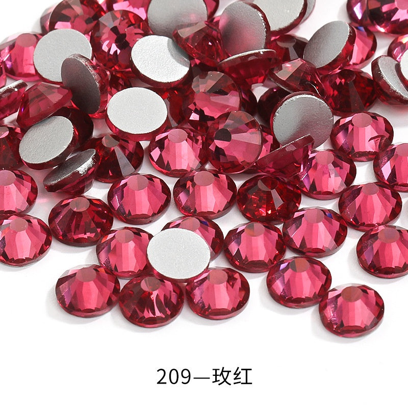 288pcs/6mm Flat Round Nail Rhinestone DIY Phone Case Accessories Rhinestone Stick Crystal