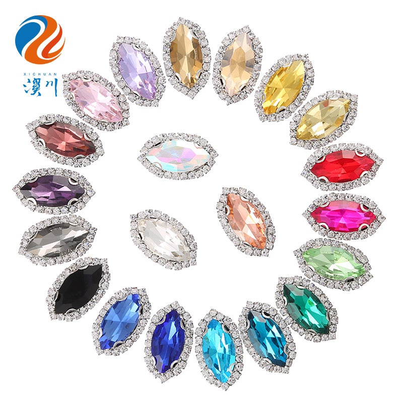 17*32mm Large size Horse Eye Claw Rhinestone Claw Rhinestone Girth Crystal Buckle Diy Headdress Accessories Shiny Rhinestone Hand Sewn Rhinestone Dress Accessories