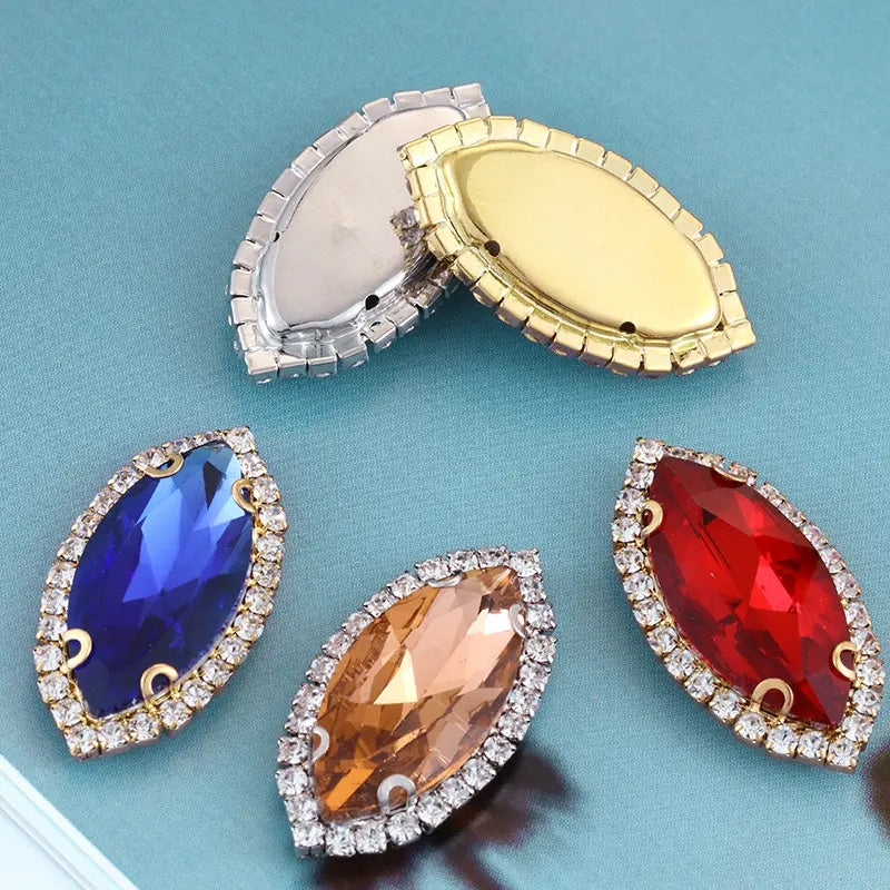 13*27mm Large size Horse Eye Claw Rhinestone Claw Rhinestone Girth Crystal Buckle Diy Headdress Accessories Shiny Rhinestone Hand Sewn Rhinestone Dress Accessories