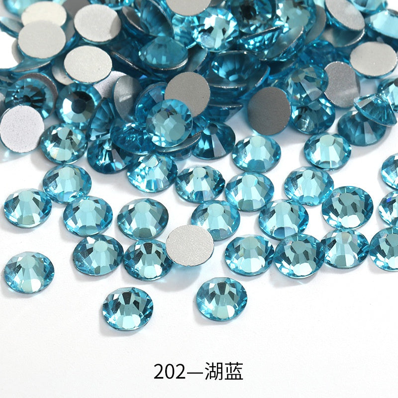 288pcs/6mm Flat Round Nail Rhinestone DIY Phone Case Accessories Rhinestone Stick Crystal