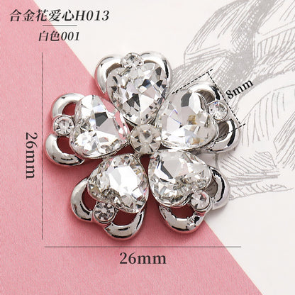Alloy Flower Accessories Love Crystal Flower Hair Accessories Crocs Shoe Accessories Materials Crafts Bag Shoe Accessories