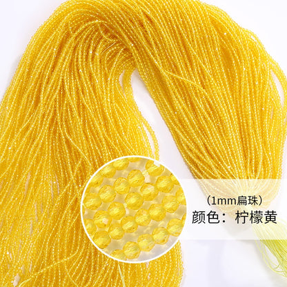1mm Crystal Flat Glass Beads Hand Make Necklace Bracelet Jewelry DIY Beads