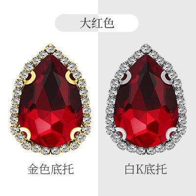 10×14mm 10pcs Water Drop Claw Rhinestones Crystal Buckle Claw Rhinestones Girdle Edge Claw Chain Diy Headdress Hair Accessories Footwear Clothing Accessories