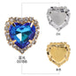 5PCS Shiny Color Love Crystal Buckle Electroplating Color Glass Golden Setting Rhinestone Girth Edge Hand Stitched Rhinestone with silver bottom Diy Clothing Accessories