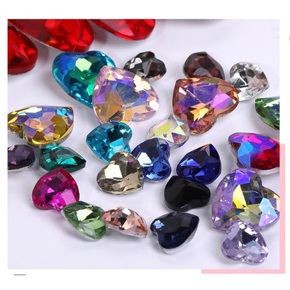 10mm Pointy Bottom Peach Heart Rhinestone Love Rhinestone Crystal Glass Rhinestone Diy Mobile Phone Paste Rhinestone Accessories Clothing Jewelry Rhinestone