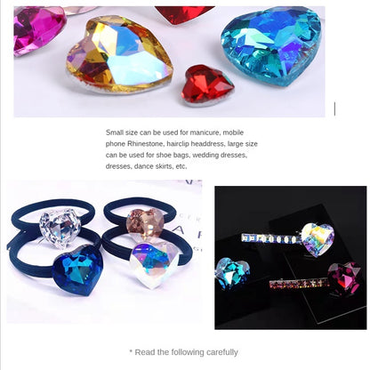 10mm Pointy Bottom Peach Heart Rhinestone Love Rhinestone Crystal Glass Rhinestone Diy Mobile Phone Paste Rhinestone Accessories Clothing Jewelry Rhinestone