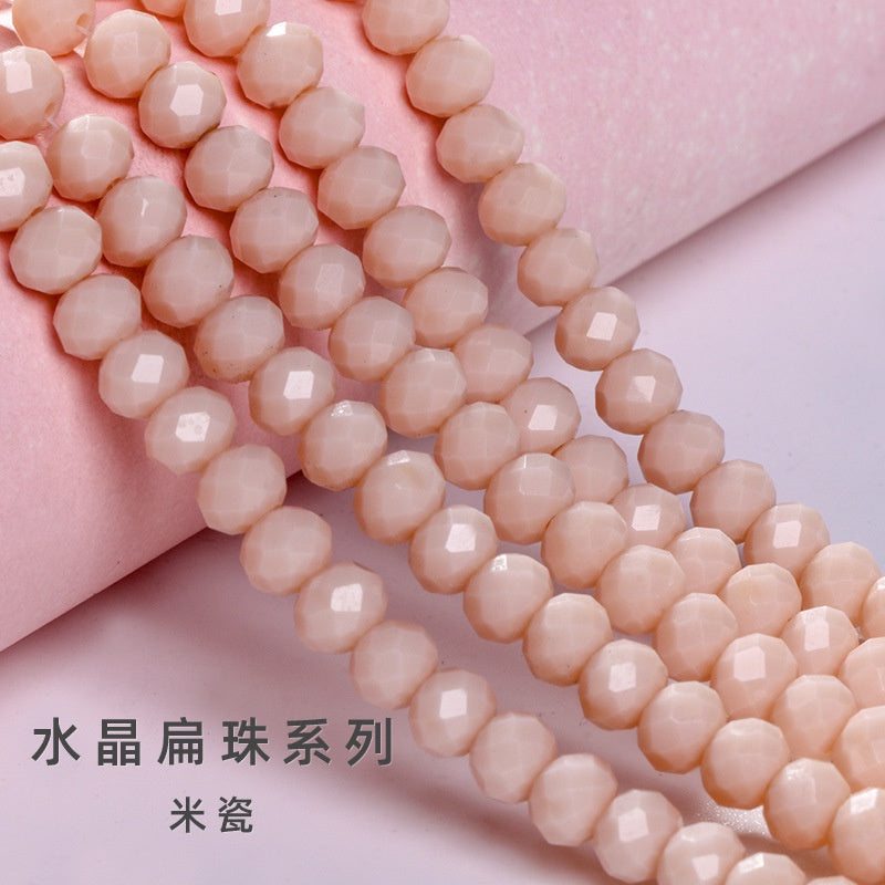 3/4/6/8mm Flat Bead Porcelain Jade Glass Beads  for Diy Bracelet Necklace Jewelry Accessories