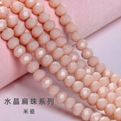 3/4/6/8mm Flat Bead Porcelain Jade Glass Beads  for Diy Bracelet Necklace Jewelry Accessories