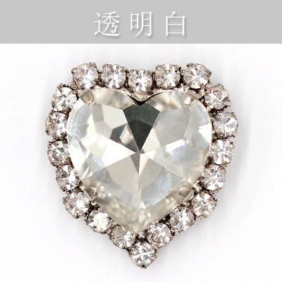 10pcs 14mm Love Crystal Buckle Glass Claw Rhinestones Enclosing Edge Hand Sewn Rhinestones Diy Clothing Accessories Materials