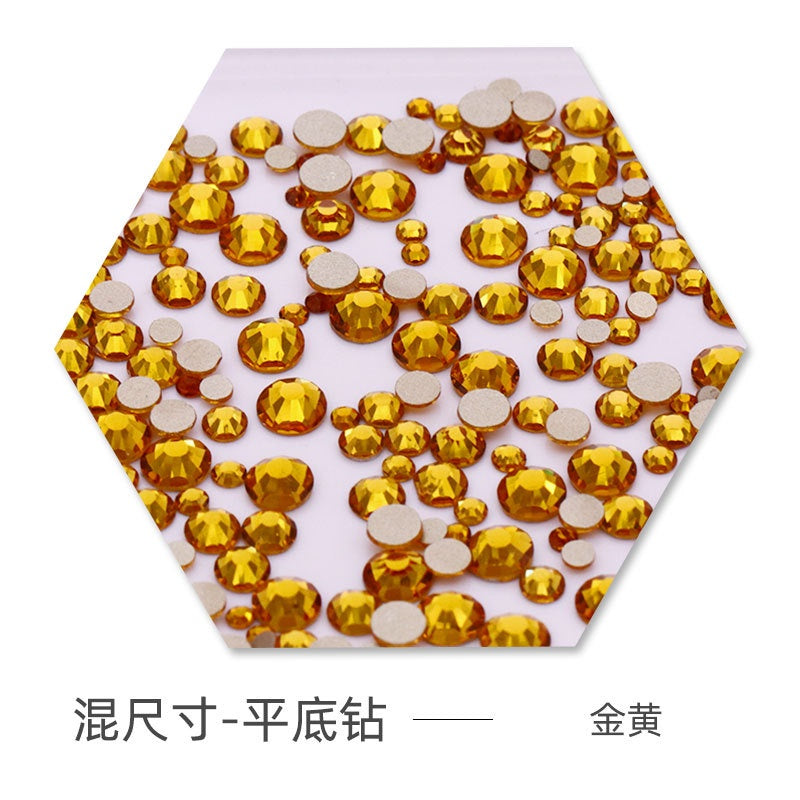 Size Size Mixed Nail Rhinestone International Trade A Flat Glass Crystal Mobile Phone Diy Stick Rhinestone Violent Bear Stick