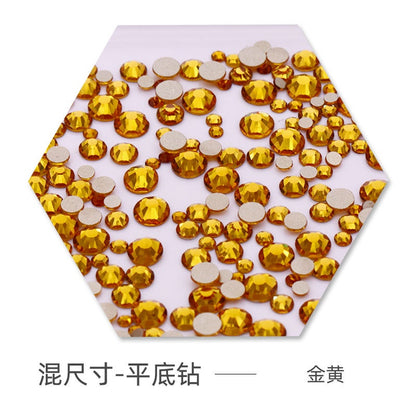 Size Size Mixed Nail Rhinestone International Trade A Flat Glass Crystal Mobile Phone Diy Stick Rhinestone Violent Bear Stick