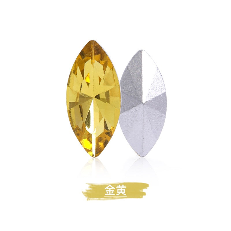 5*10mm /9*18mm 10pcs Horse Eye Rhinestones Special-shaped Glass Crystal Rhinestones Diy Phone Case Perfume Holder Stick Rhinestones Ornament Accessories