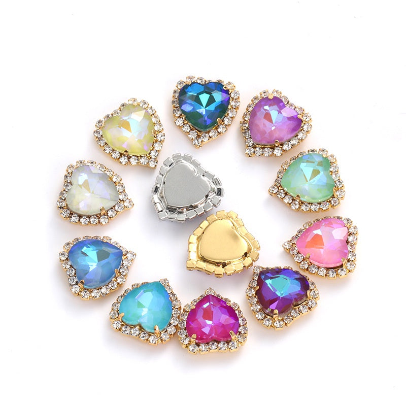 Love Mocha AB Crystal Buckle Glass Claw Rhinestones Girth Edge Hand Seam Drill Diy Clothing Accessories Material