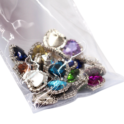 10pcs 14mm Love Crystal Buckle Glass Claw Rhinestones Enclosing Edge Hand Sewn Rhinestones Diy Clothing Accessories Materials