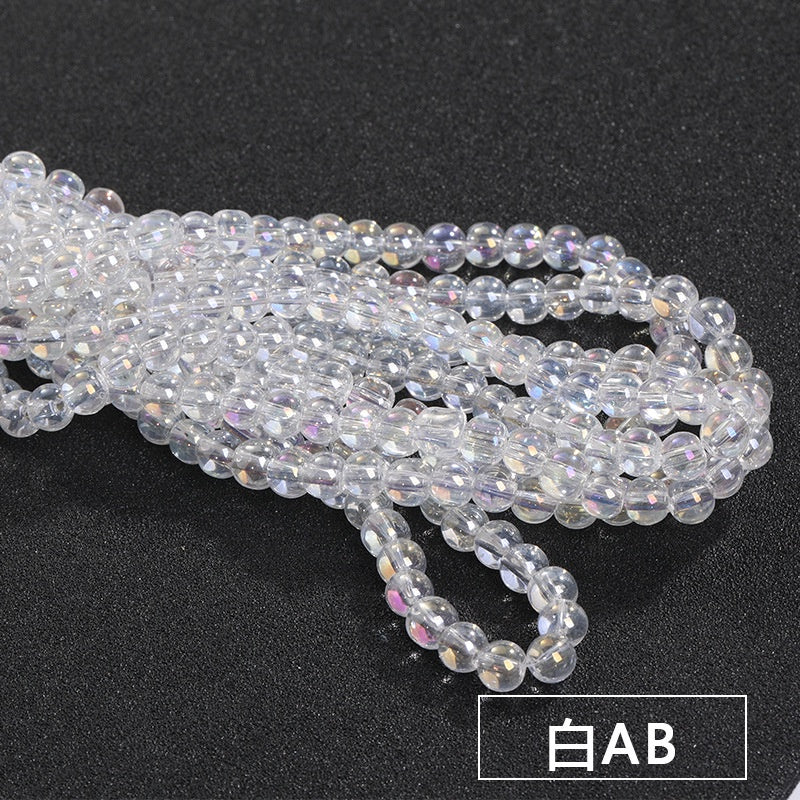 Imitation Jade Glass Bead Electroplating Beading DIY Handmade Beading Loose Bead Jewelry Accessories Accessories