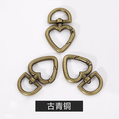 Metal Peach Heart Love Spring Buckle Keychain Dog Buckle Rope Buckle Diy Plush Doll Bag Hanging Ornament Accessories Pendant