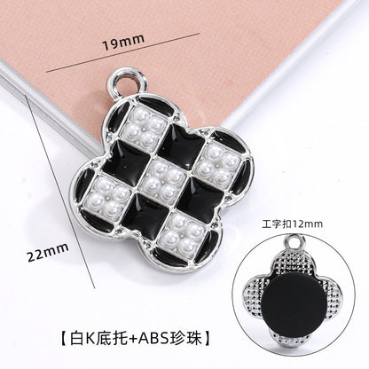 Crocs Diy Accessories Alloy Pearl Checker Series Garden Shoes Buckle Decorative Buckle