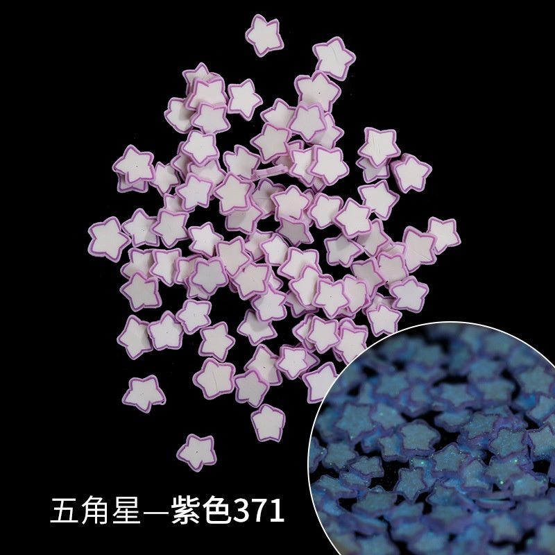 Glow-in-the-dark Polymer Clay Nail Patch Fluorescent Slice Nail Jewelry Plum Slice Diy Slime Filling Material