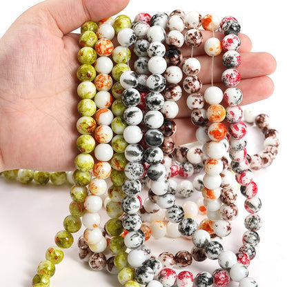 10mm Ceramics Round Beads Perforated Bead Necklace Bracelet Accessories for DIY Jewelry Making