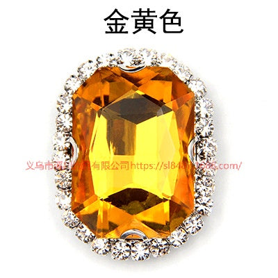 10pcs 10*14mm Crystal Rhinestone with Sliver/gold Bottom Hand Sewn Rhinestone Diy Mobile Phone Case Clothing Accessories Materials