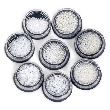 Pearl Box Japanese Simple Mixed Half Round Full Round Box Pearl Nail Jewelry