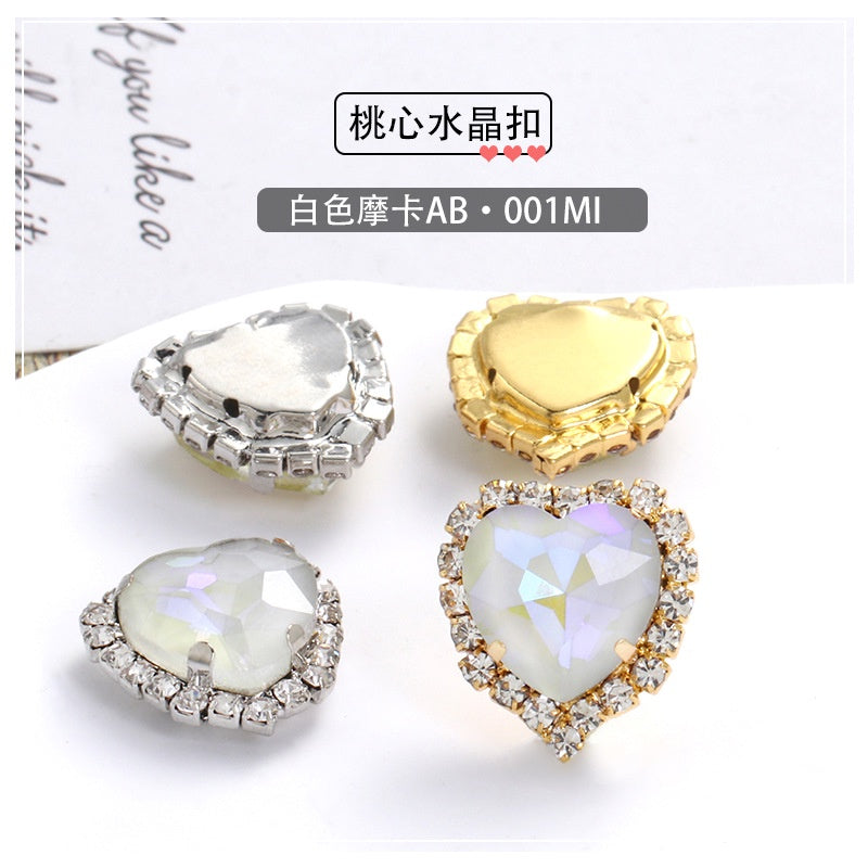 Love Mocha AB Crystal Buckle Glass Claw Rhinestones Girth Edge Hand Seam Drill Diy Clothing Accessories Material