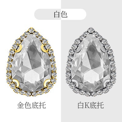10×14mm 10pcs Water Drop Claw Rhinestones Crystal Buckle Claw Rhinestones Girdle Edge Claw Chain Diy Headdress Hair Accessories Footwear Clothing Accessories