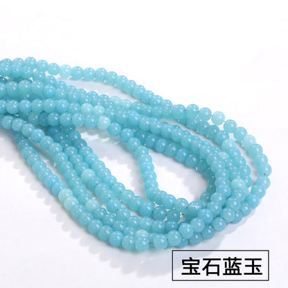 Imitation Jade Glass Bead Electroplating Beading DIY Handmade Beading Loose Bead Jewelry Accessories Accessories