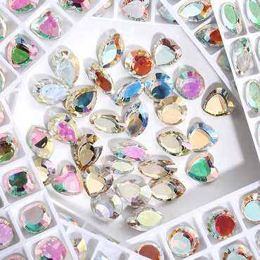 K9 Magic Mirror Series Electroplated Color High-grade Crystal Micro Pointed Bottoming Glass Nail Rhinestone Diy Phone Case Ornament Accessories