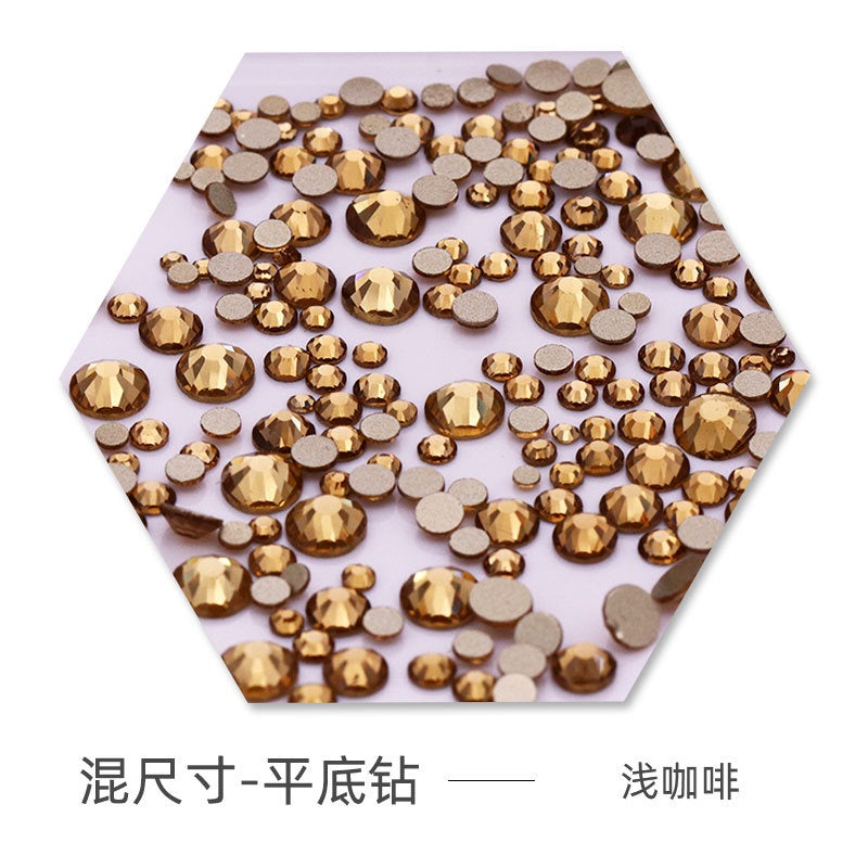 Size Size Mixed Nail Rhinestone International Trade A Flat Glass Crystal Mobile Phone Diy Stick Rhinestone Violent Bear Stick